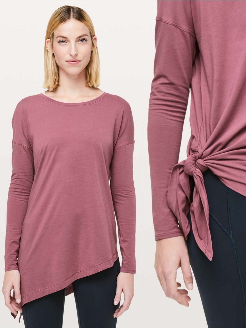 Lululemon To The Point Long Sleeve Top Size 8 Misty Merlot Athleisure Casual sk6